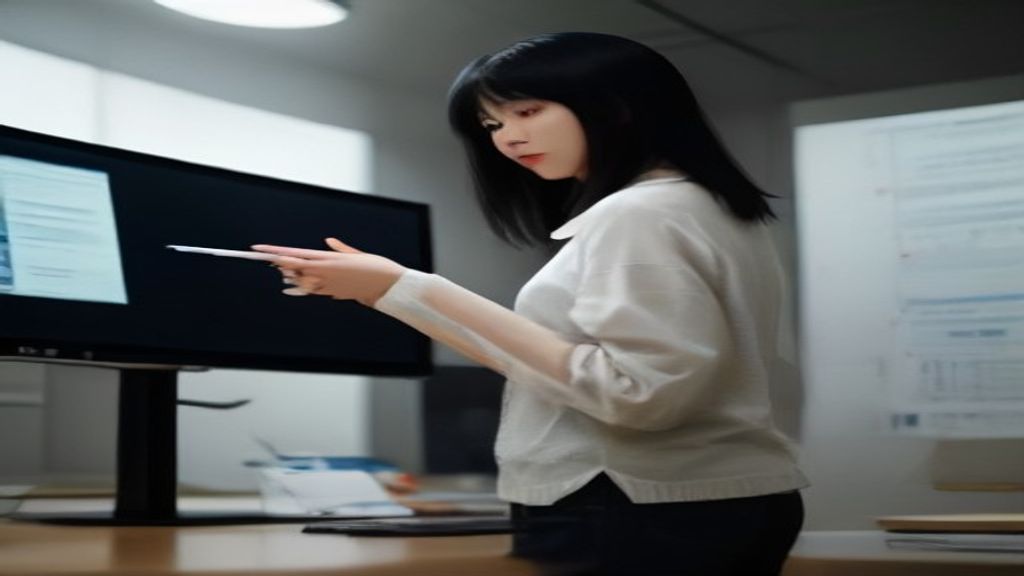 UI designer mapping a full website sitemap on a large monitor